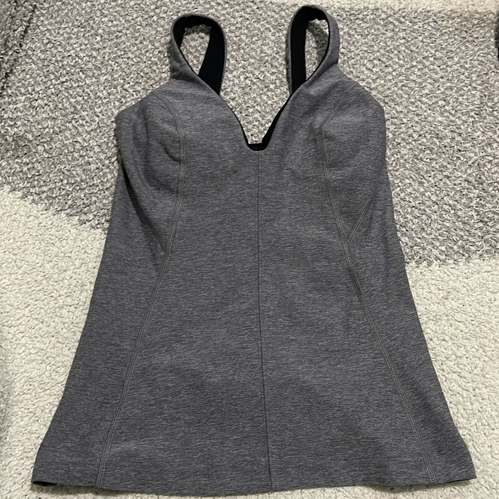 lululemon athletica Heathered Charcoal Gray Tank Top